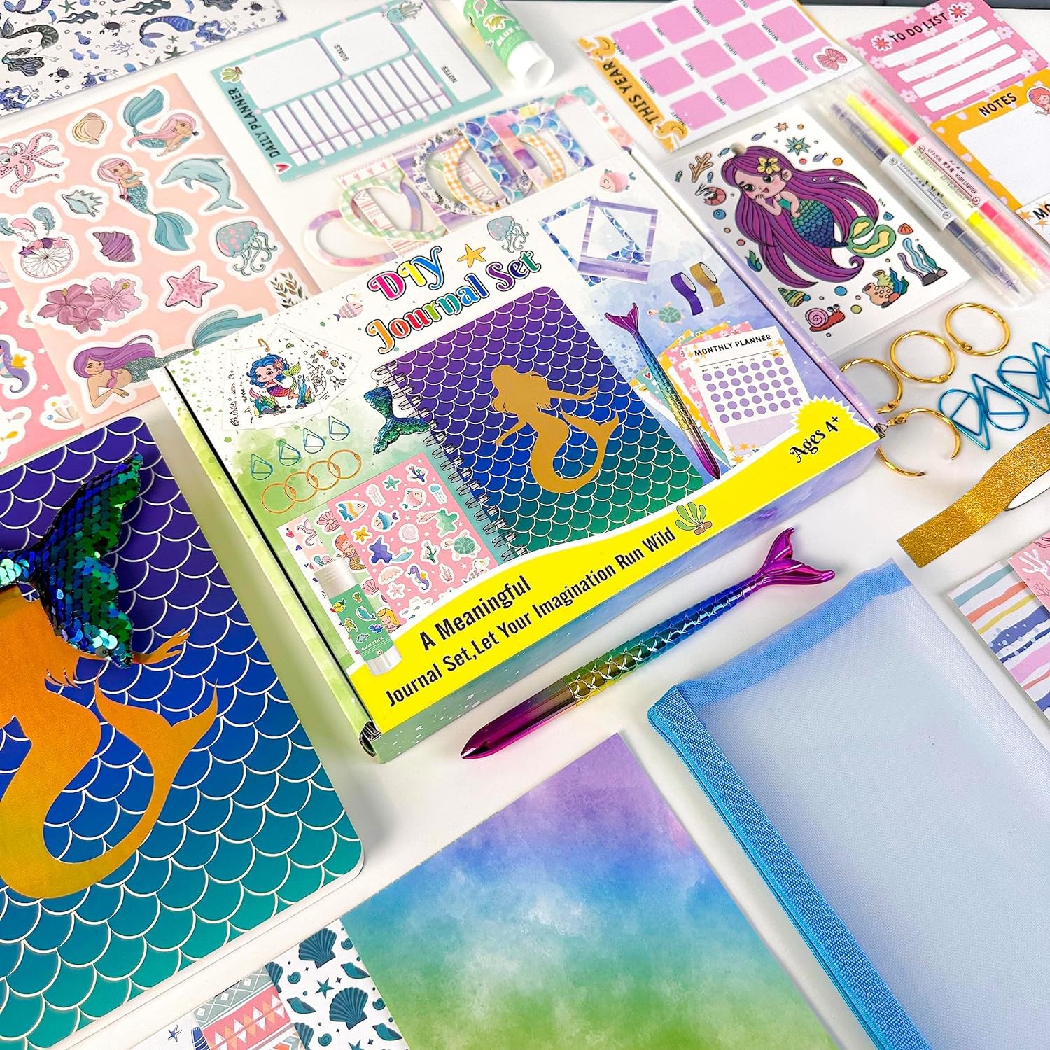 Kit de Diario de Bricolaje para Niñas, Regalo niña 4 a 14 años DIY Scrapbook Set para niños,Juego de Accesorios de Libro de Recortes y Diarios,Ideas de regalos de cumpleaños para niñas adolescentes