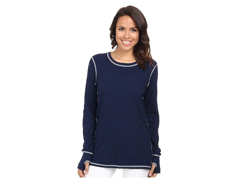 

Allen Allen L/S Thumbhole Tee Thermal Crew (Lapis) Women's Long Sleeve Pullover, Navy