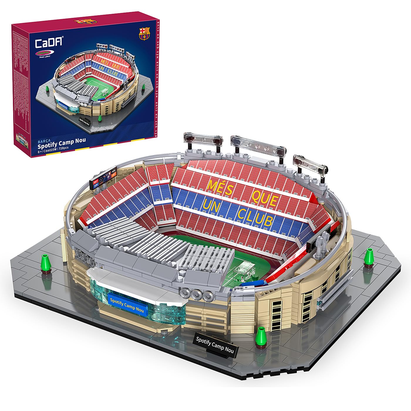 JAMARA 402910 CADA Camp NOU Stadion FC Barcelona cegły z klocków zaciskowych Stadion model zestaw do montażu architektura zabawka dla dzieci od 8 lat pomysł na prezent