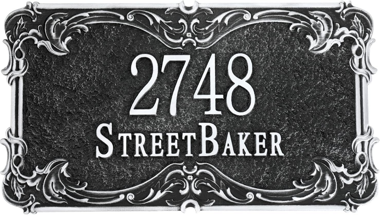 Address Plaque Cast Metal - (11.8 x 6.8 inch) Custom Address Sign,House Number Plaque Sign,Address House Numbers for Outside House,Apartment,Garage,Farmhouse,Drive Way,Street WALL MOUNTED