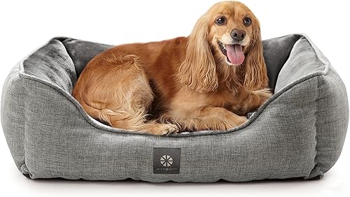 Miniatura 9 de MICRODRY Cama suave, acogedora y de felpa, lavable a máquina, autocalentable, para perros de tamaño pequeño a mediano, 18 x 24 x 7 pulgadas, gris