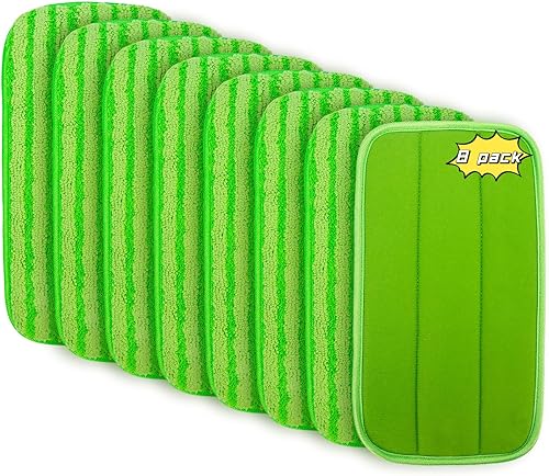 HAKFHSD Paquete de 8 almohadillas reutilizables para trapeador compatibles con Swiffer Wet Jet, paquete de repuesto de almohadilla de pulverización