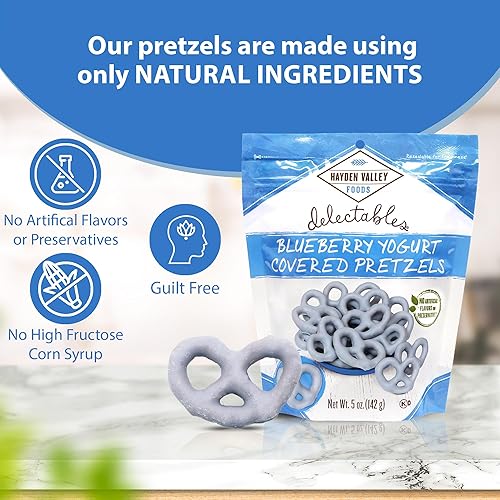 Miniatura 3 de Hayden Valley Foods Paquete variado de pretzel cubierto de yogur, bolsas resellables de 5 onzas, paquete de 12 unidades, frambuesa, arándano y