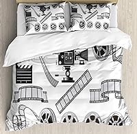 Vista 269 de Ambesonne Juego de funda de edredón color menta, líneas onduladas horizontales a rayas blancas abstractas de tonos suaves, exhibición de arte