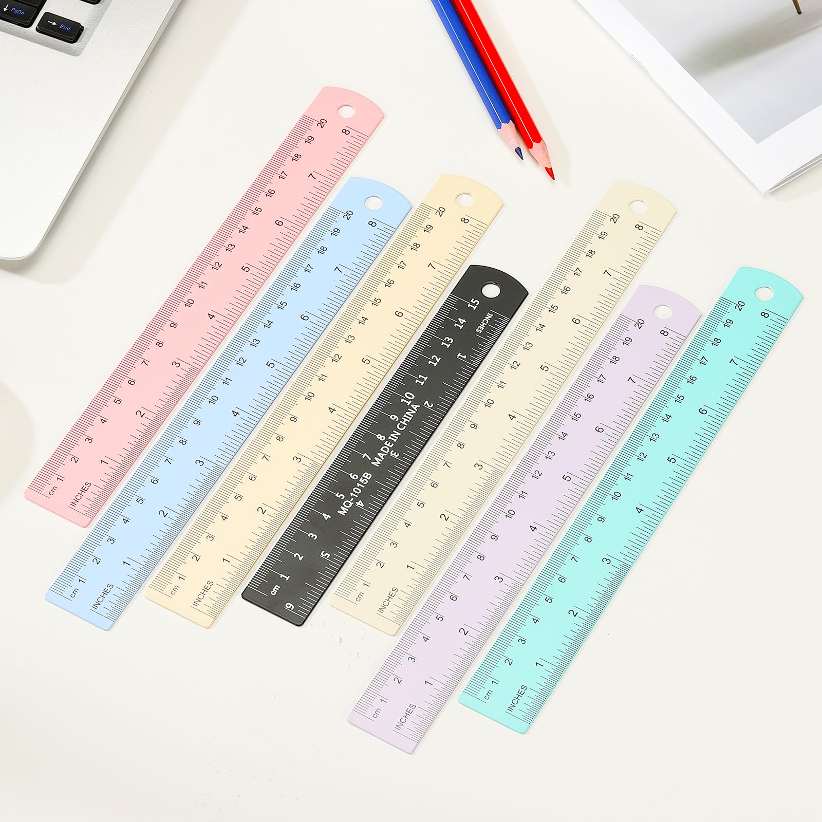 PATIKIL 30cm/12" Metal Ruler, 2 Pack Aluminum Alloy Rulers with Centimeters, Millimeters - Image 4