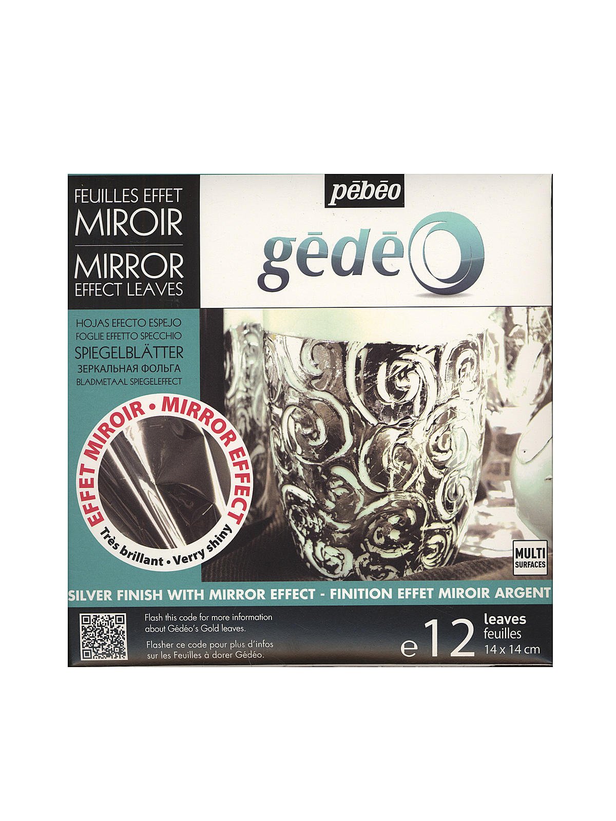 PEBEOGedeo Gilding Mirror Effect Metal Leaf Silver [Pack of 2 ]