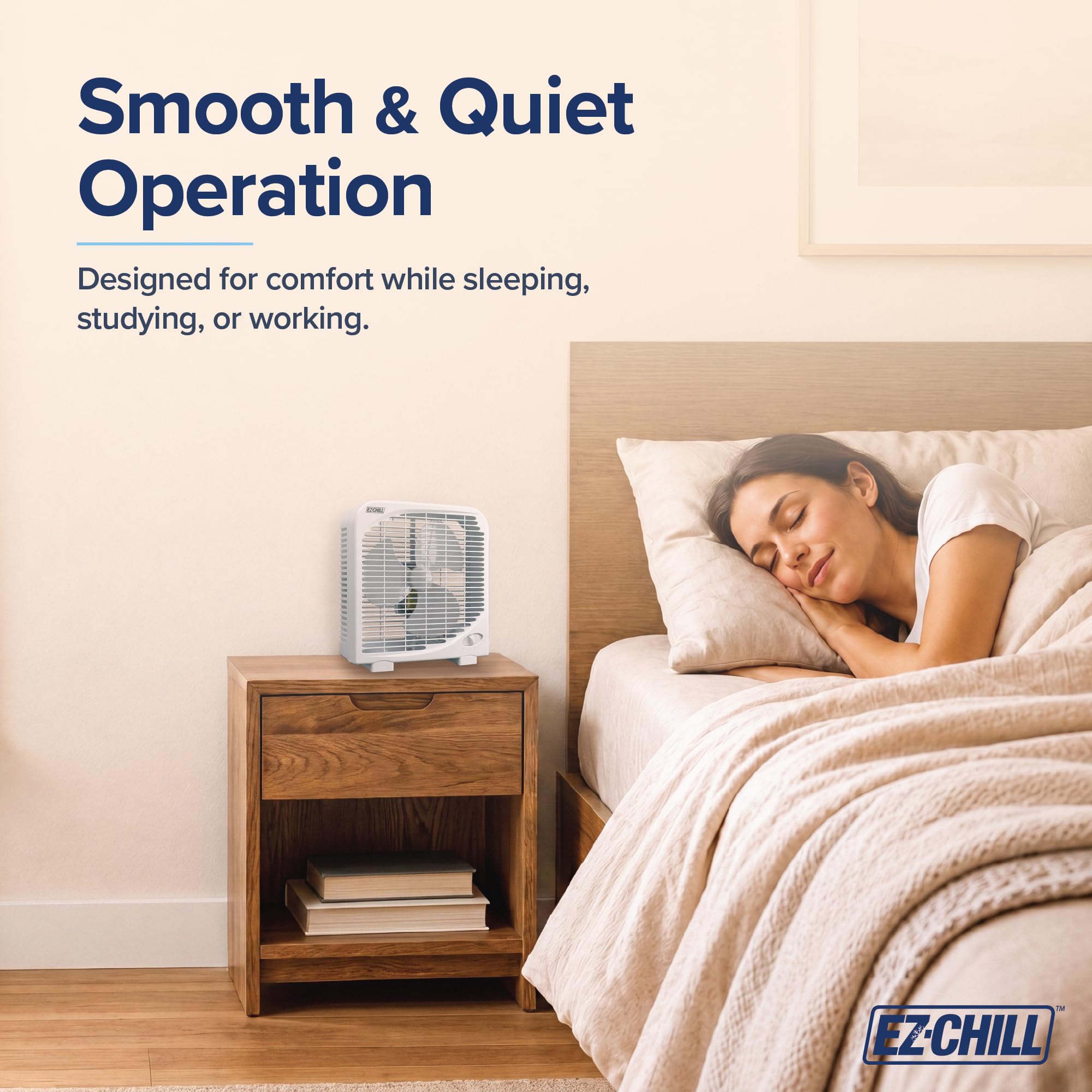 EZ-CHILL 9" Portable Box Fan - Quiet Cooling -2
