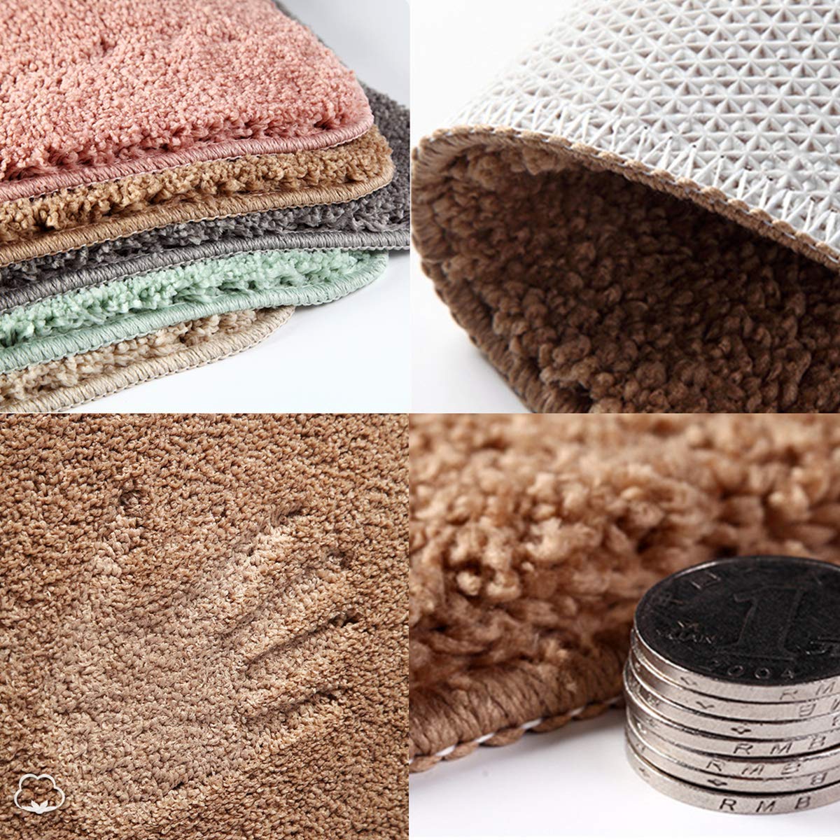 Tappeto da bagno antiscivolo in microfibra, morbido, verde, lavabile in lavatrice, 80 x 120 cm, ideale per uso domestico, ad asciugatura rapida, confortevole, assorbente