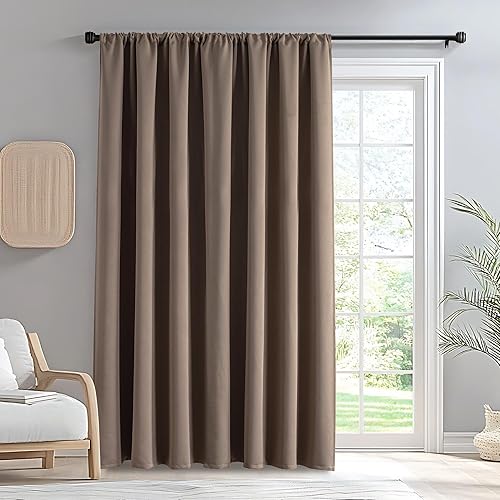 Miniatura 52 de Cortinas opacas de 96" de largo, juego de 2 paneles, cortinas opacas para dormitorio de 96" de largo, cortinas con bolsillo para barra que ahorran