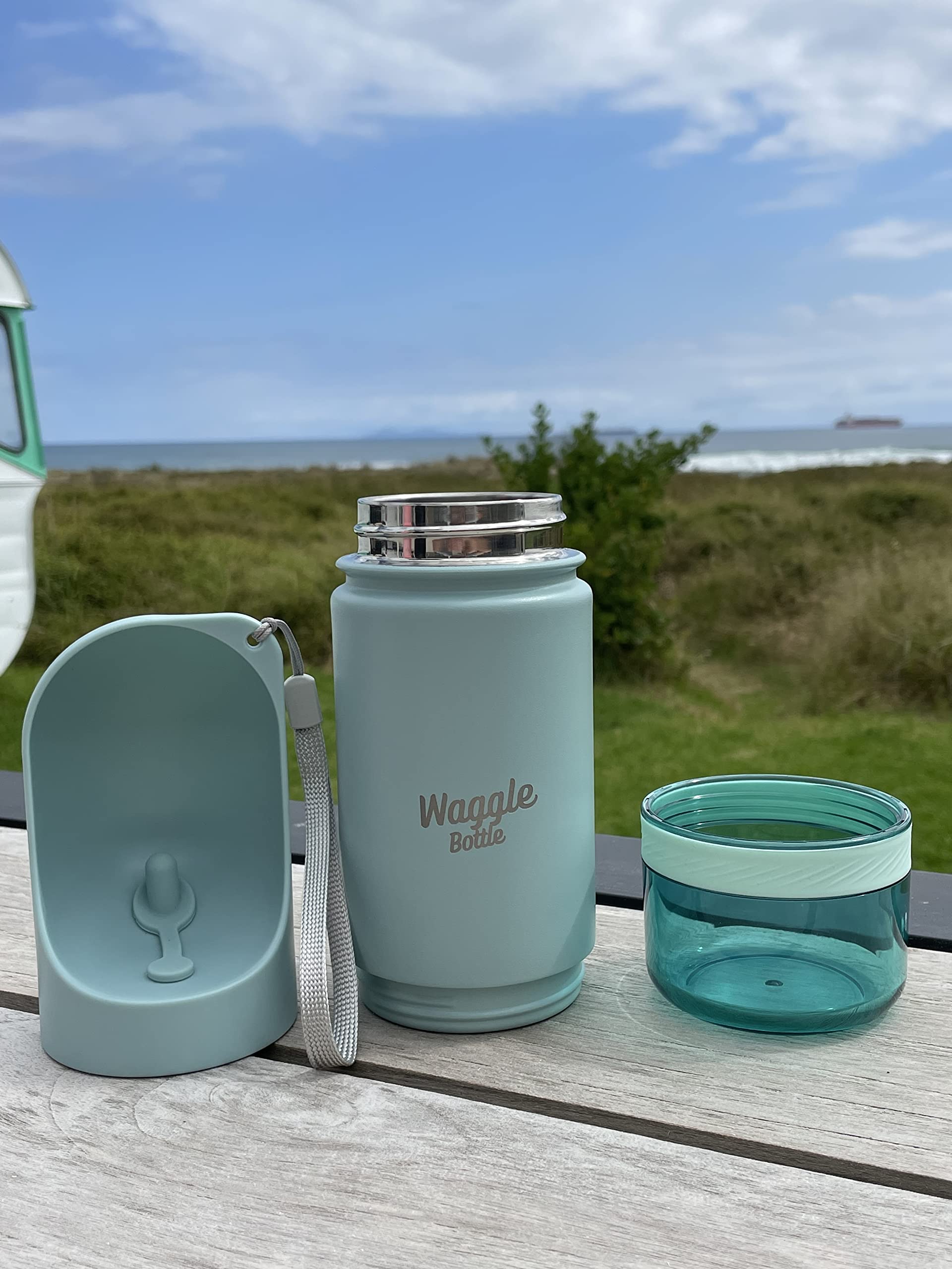 Waggle Bottle Eco Friendly Stainless Steel Dog Drink Bottle (Mint) - Image 4