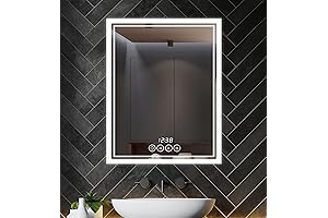 Wall-Mounted Bathroom Vanity Mirror with Dimmable LED Lighting