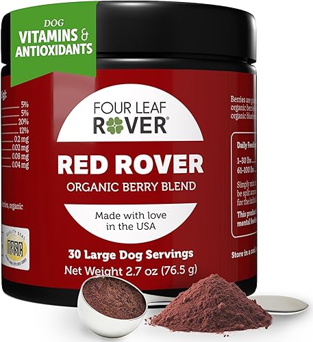 Red Rover - Suplemento para el tracto urinario para perros, con vitaminas de bayas orgánicas y manzana, buena fuente de polifenoles y antioxidantes,
