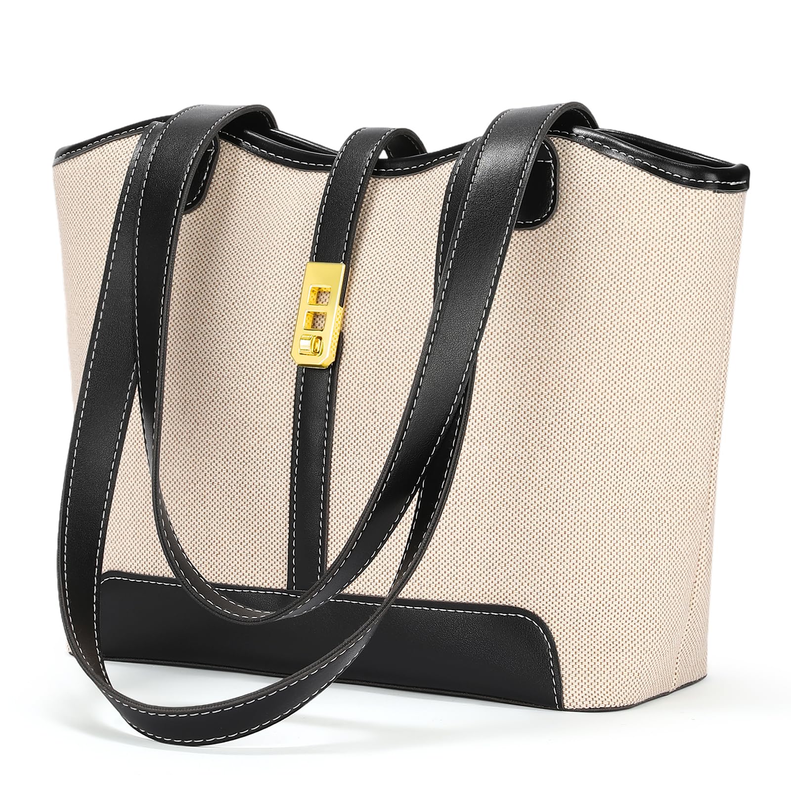 SENDEFN Sac Cabas Femme Sacs a Main Simple Grande Capacité, Sac Ordinateur Femme Portable avec Fermeture éclair et Poche Intérieure pour le Travail, l'école, le Shopping