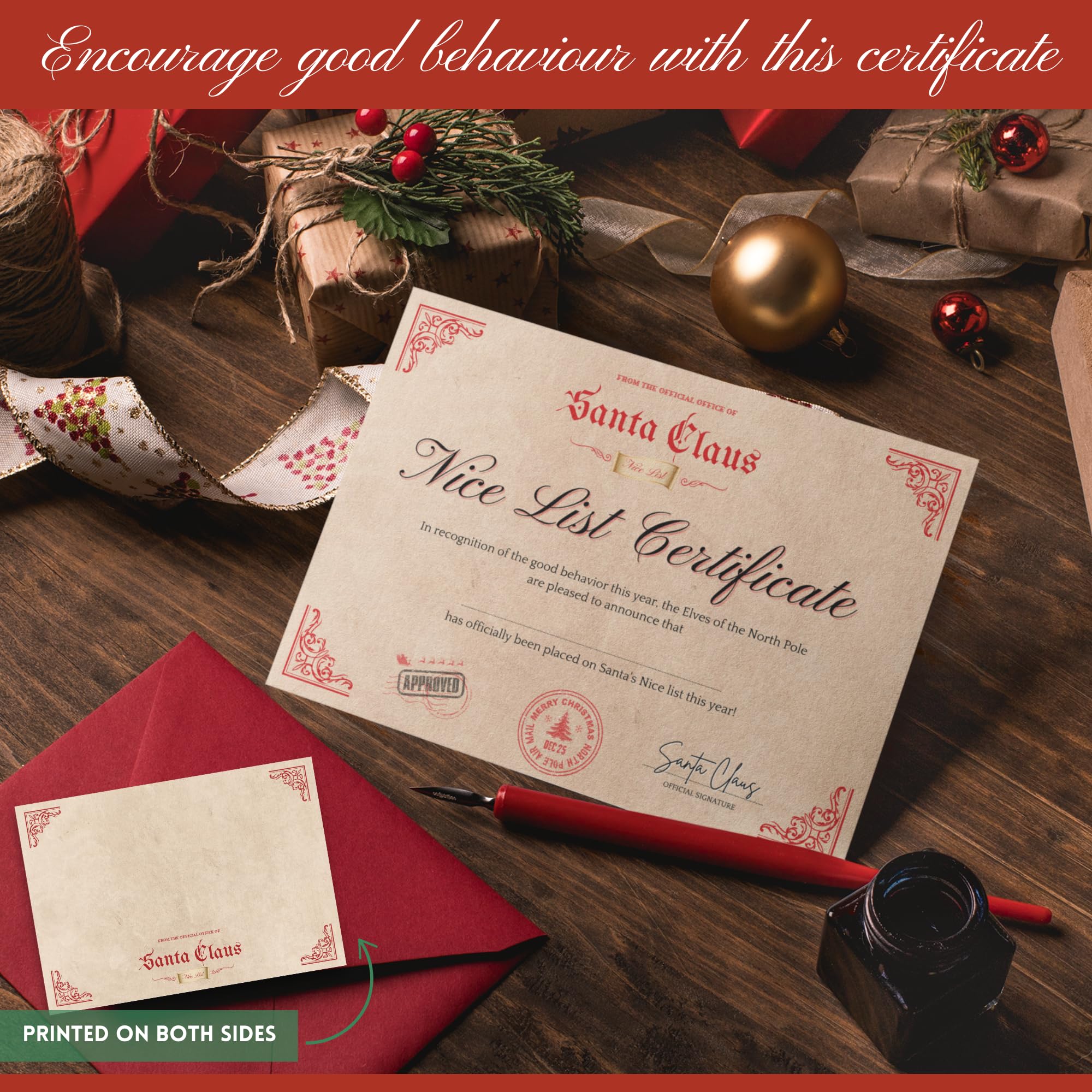 Santa Letter Bundle - 3x Letters from Santa, Nice List Certificates, Letters to Santa & Envelopes (12-Piece Set) - Image 4