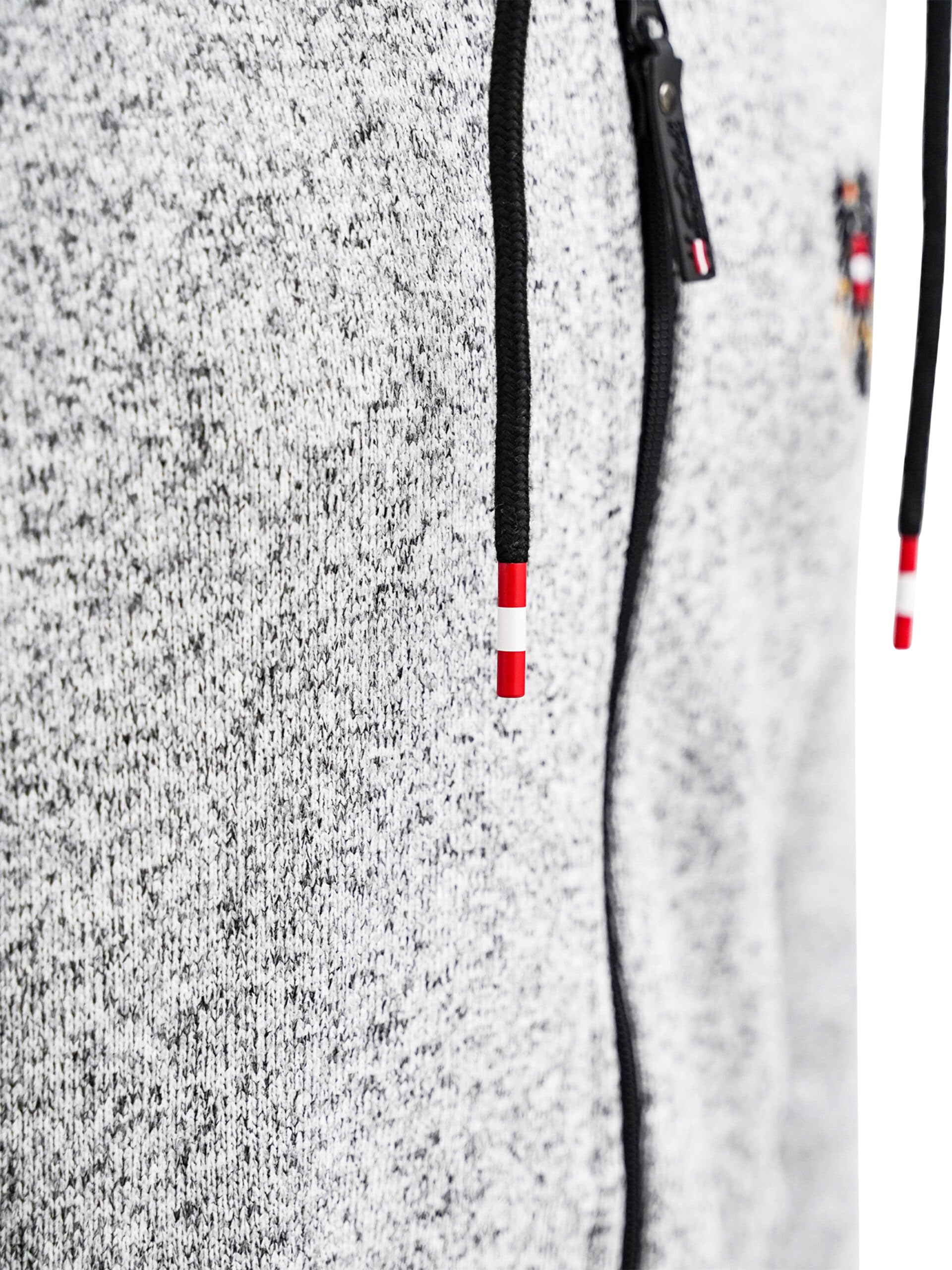 Hoamatkult Österreich Kultjacke Hoodie - Grau, Unisex, Erwachsene Bekleidung, Patriotisch, Strickfleece, Reißverschluss, Mit Kapuze