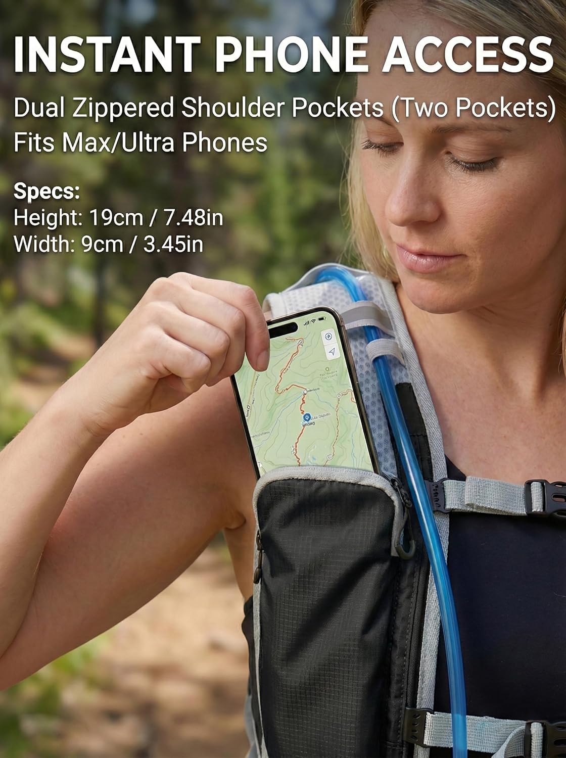 Hydration Hiking Backpack, Water Hiking Backpack, Hydration Backpack with 15l Water Bladder, Runinnng Backpack for Men Women for Cycling Campling