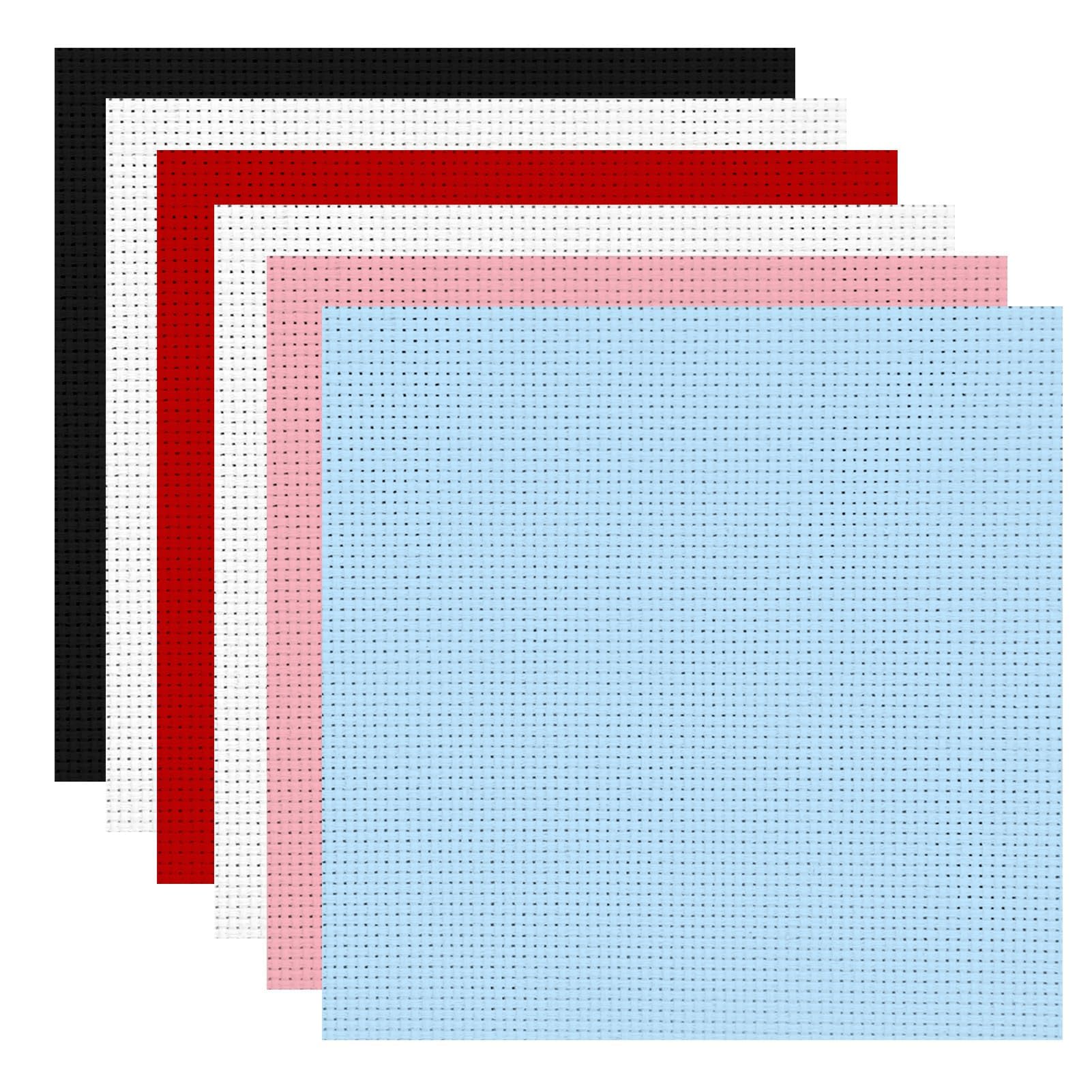 6 Pieces Cross Stitch Cloth 14 Count, Embroidery Fabric for Beginners and DIY Craft Projects, Home Decor and Seasonal Gift Making, Multi-Color Set with Standard Grid Design-image-39