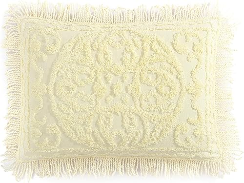 Miniatura 23 de Beatrice Home Fashions Colcha de Chenilla con Medallón, Full, Blanco
