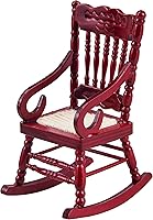 Vista 1 de Silla de madera para casa de muñecas, modelo de silla mecedora de madera en miniatura 1:12 (marrón)