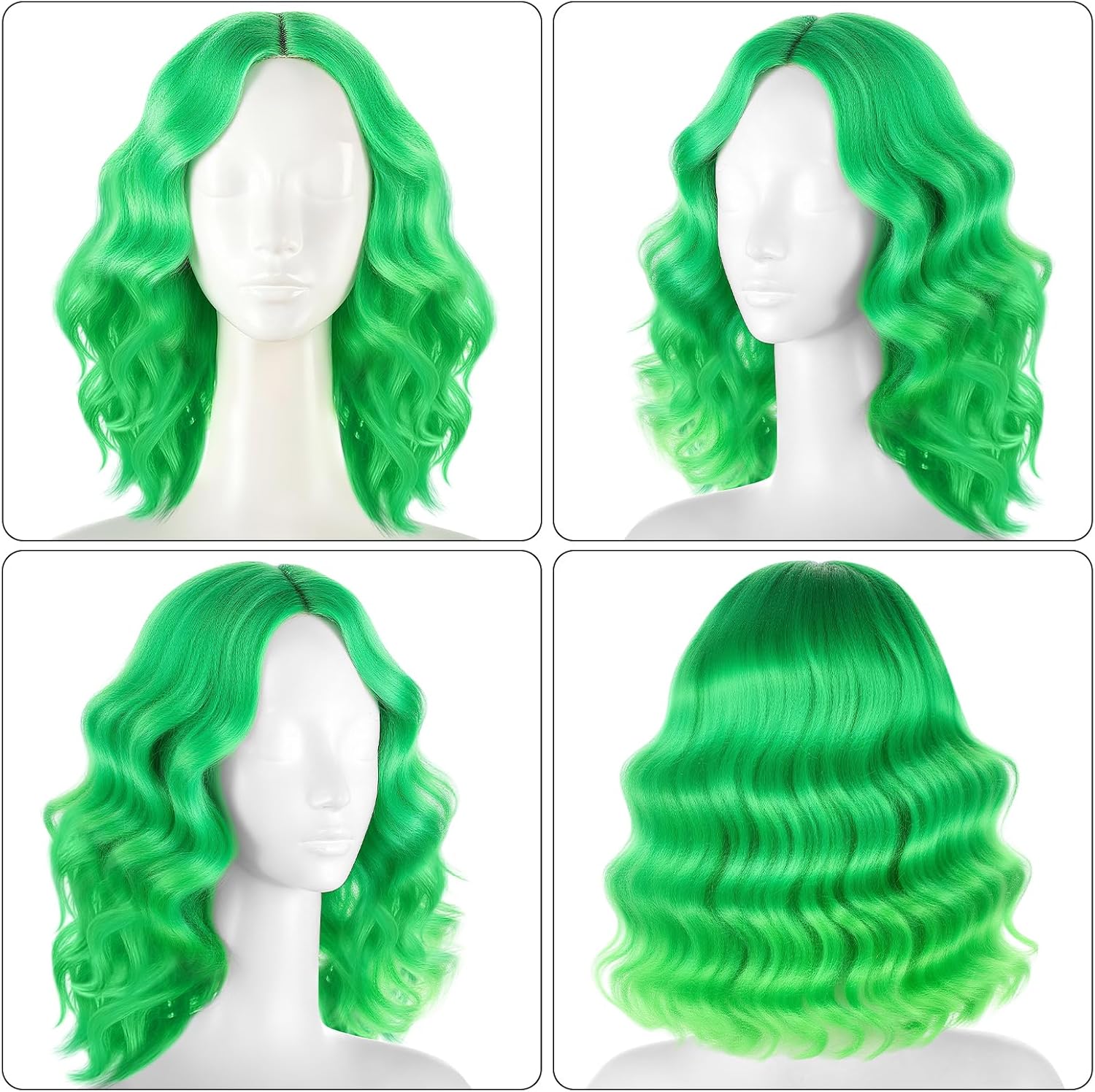 Cozypower Halloween Costumes for Women Black White Vertical Striped Adult Tailcoat Green Wig Black Tie Socks Clip