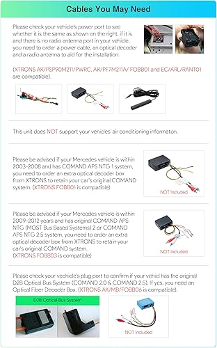 Miniatura 7 de XTRONS Estéreo de coche para Mercedes Benz W211 W219, Android 12 Octa Core 4GB+64GB Radio de coche reproductor de DVD, 7 pulgadas IPS pantalla