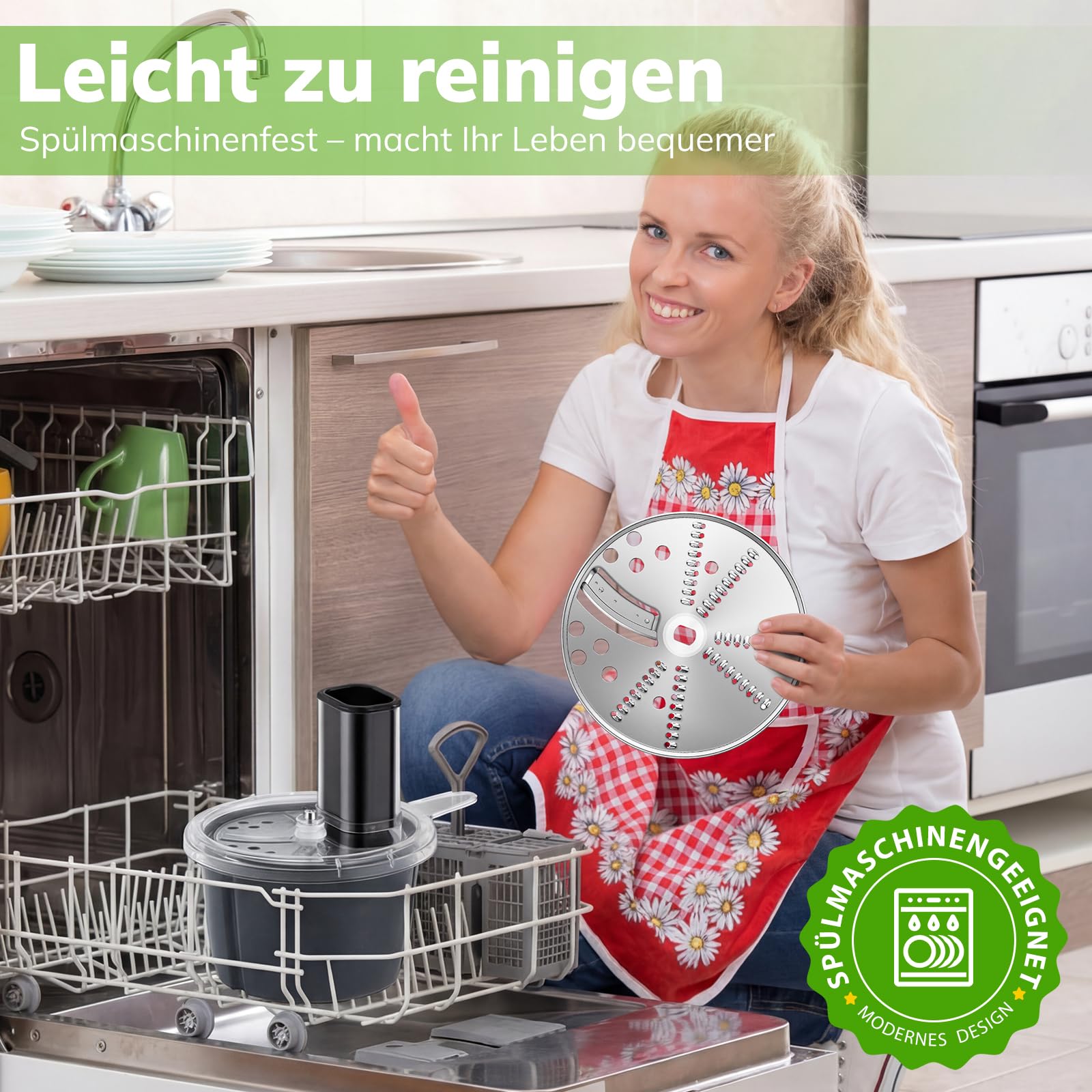 Gemüseschneider für Thermomix TM5 & TM6, Spiralschneider & Gemüsereibe Edelstahl für Zucchini Kartoffeln Karotten Obst, Vegetable Chopper Slicer Gemüsefriseur mit 2 Schnittstärken Ohne Küchenmaschine