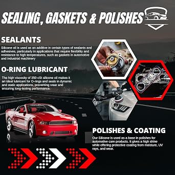 Silicone Oil 350 CST | Premium-Quality Lubricant for Industrial, Automotive, and Cosmetic Applications - 500mL (16 Fl Oz)