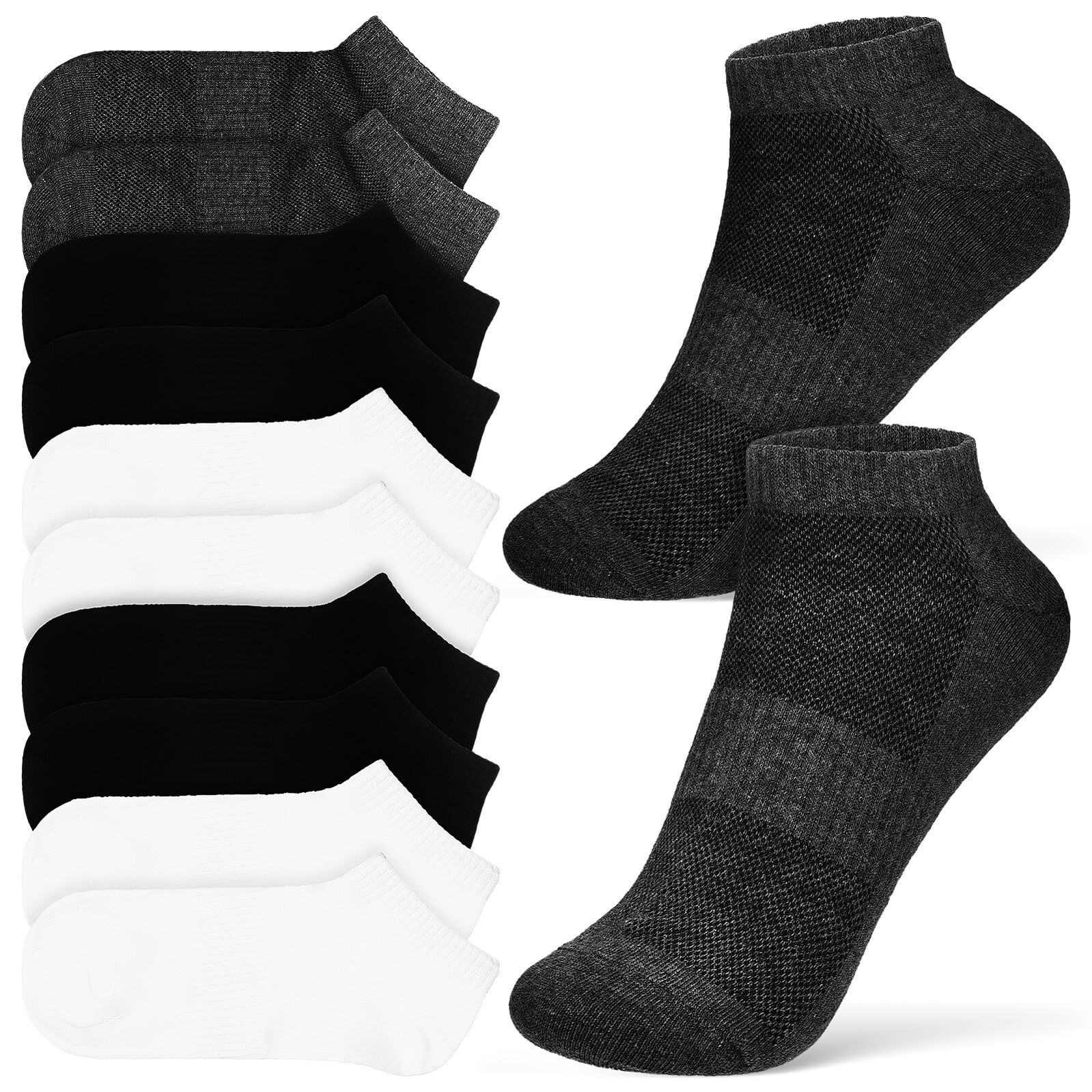 9 Paare Herren Knöchelsocken Baumwolle Kurz Atmungsaktiv Elastisch Sport Laufsocken Sneaker Socken für Laufen Wandern Training