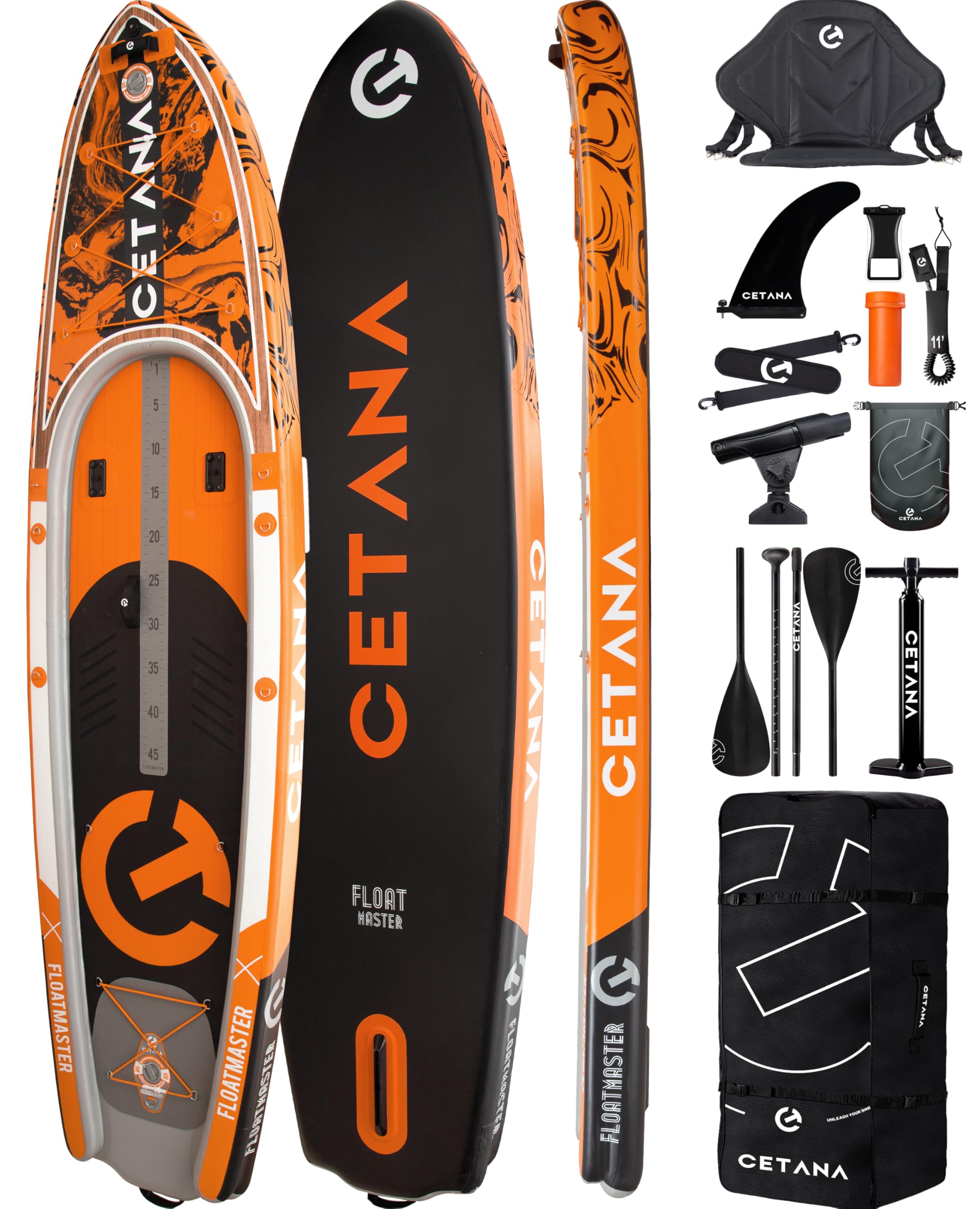 CETANA 11'6×35" Extra Wide Stand Up Paddle Board for Adults & Youth, 400lb Capacity Inflatable Paddle Board, Sup for 2+1 Person with Removable US Fin, 100L Backpack, Floating Paddle, Safety Leash