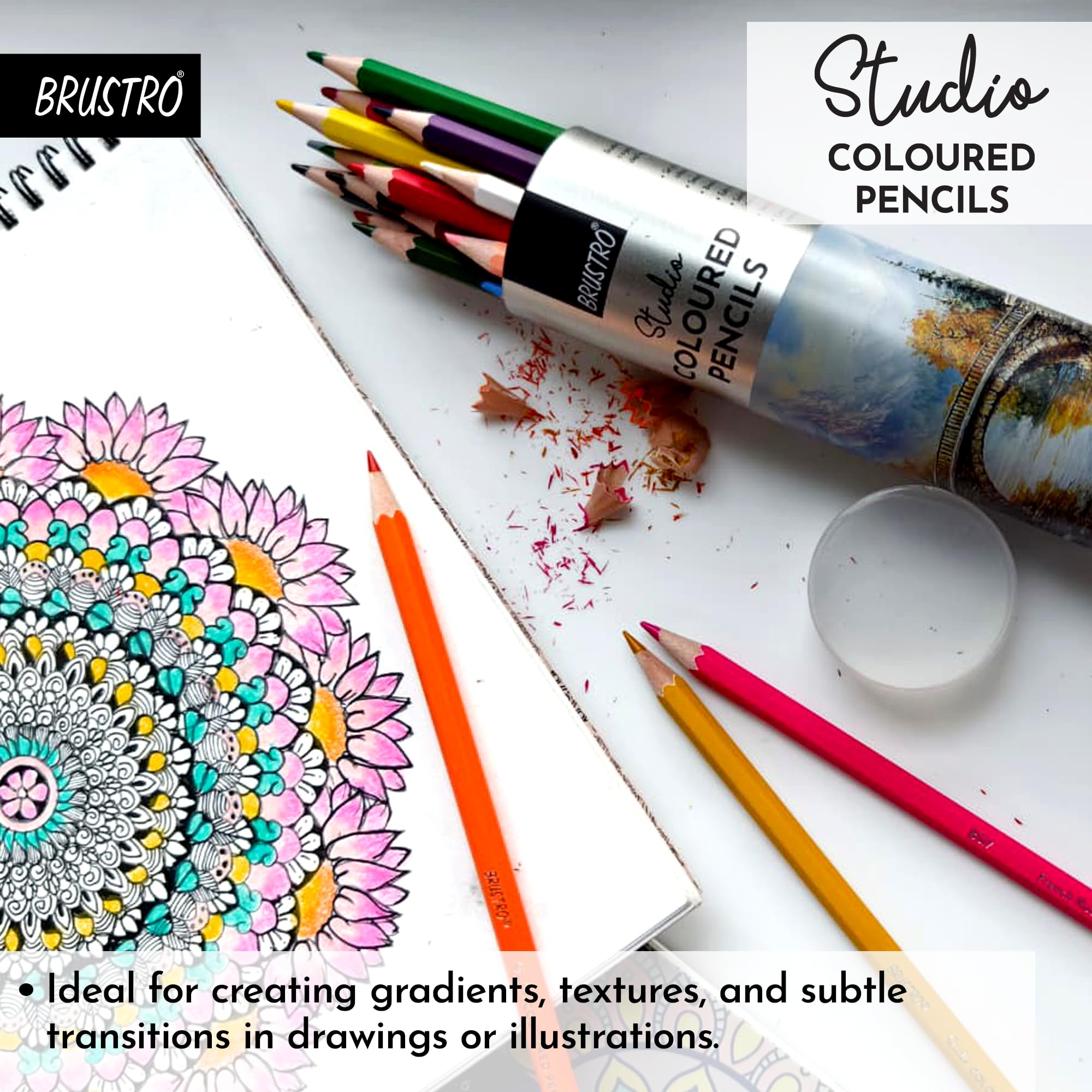 BRUSTRO Colour Pencil Set - 24 Vibrant Colours -7 BRUSTRO Colour Pencil Set - 24 Vibrant Colours -7