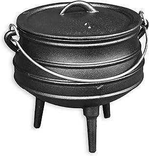 Cuisiland 3.2QT Cast Iron Potjie Cauldron Pot with Lid & 3 Legs – Pre-Se...