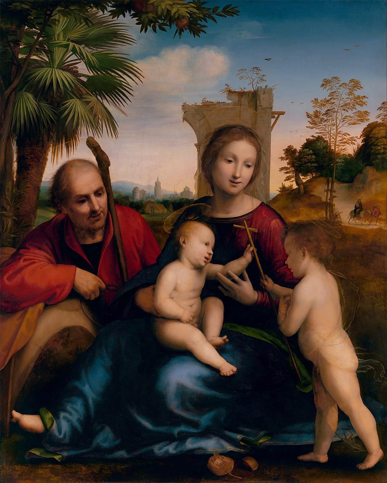 POSTERIIk Vintage Print Pop Art Landscape Artwork the Rest on the Flight Into Egypt the Baptist by Fra Bartolommeo Art Prints for Office Home Decor 60x90cm