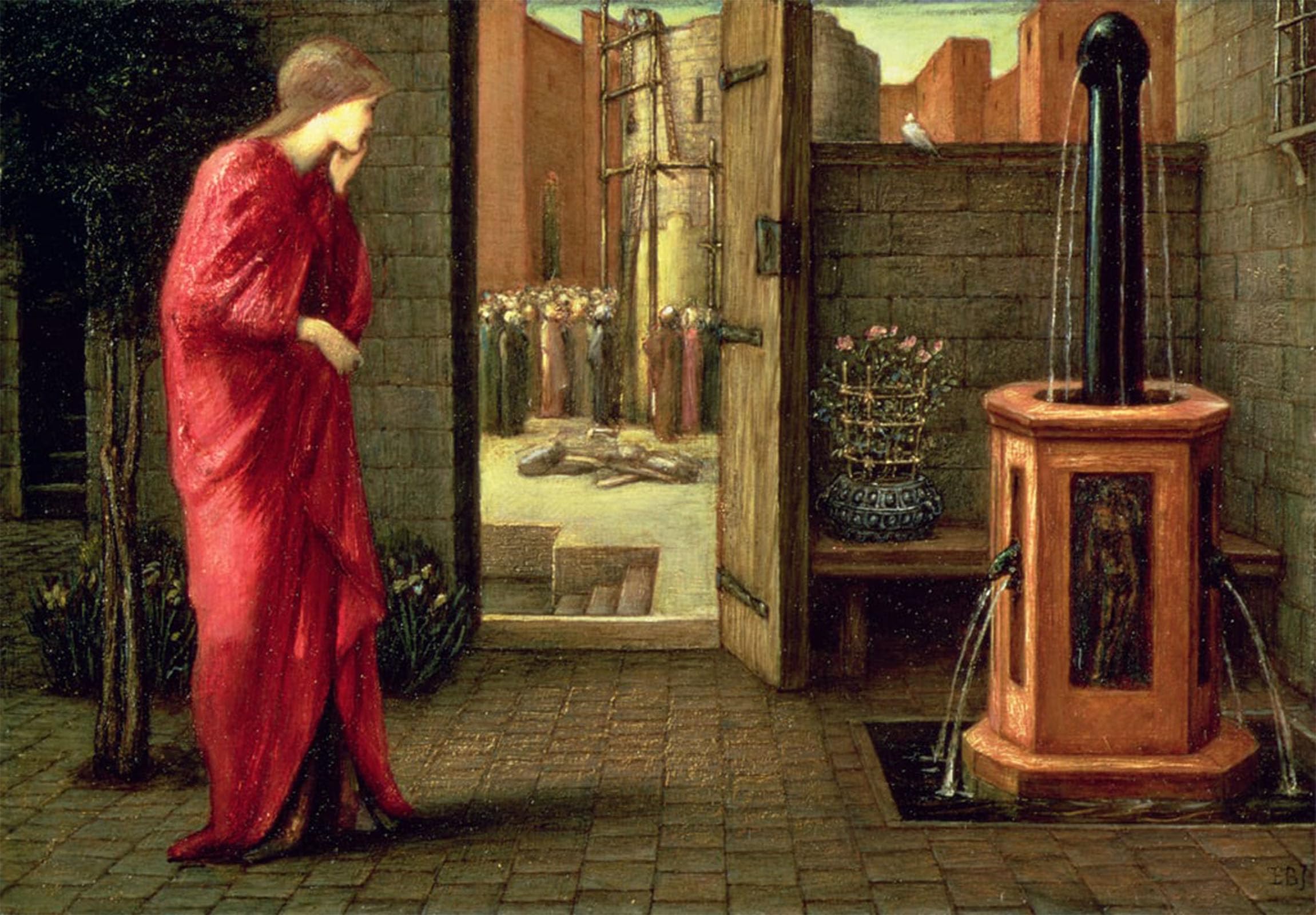 SERENDIPITP Vintage Wall Art Canvas Nordic Poster Canvas Print Picture dansne Watching the Building of the Brazen Tower by Edward Burne Jones Wall Art Poster for Home Decor 60x90cm