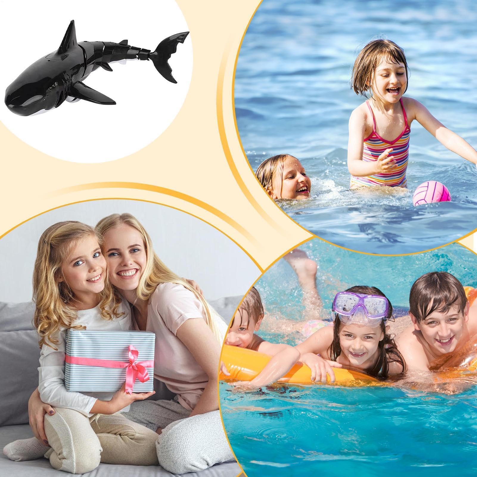 Squalo Telecomandato – Giocattolo Subacqueo Impermeabile | Robot Nuotatore Realistico, Raggio 50 M, Batteria 30 Min, Per Piscina, Spiaggia, Vasca – Ottimo Regalo Compleanno O Natale Per Ragazzi,