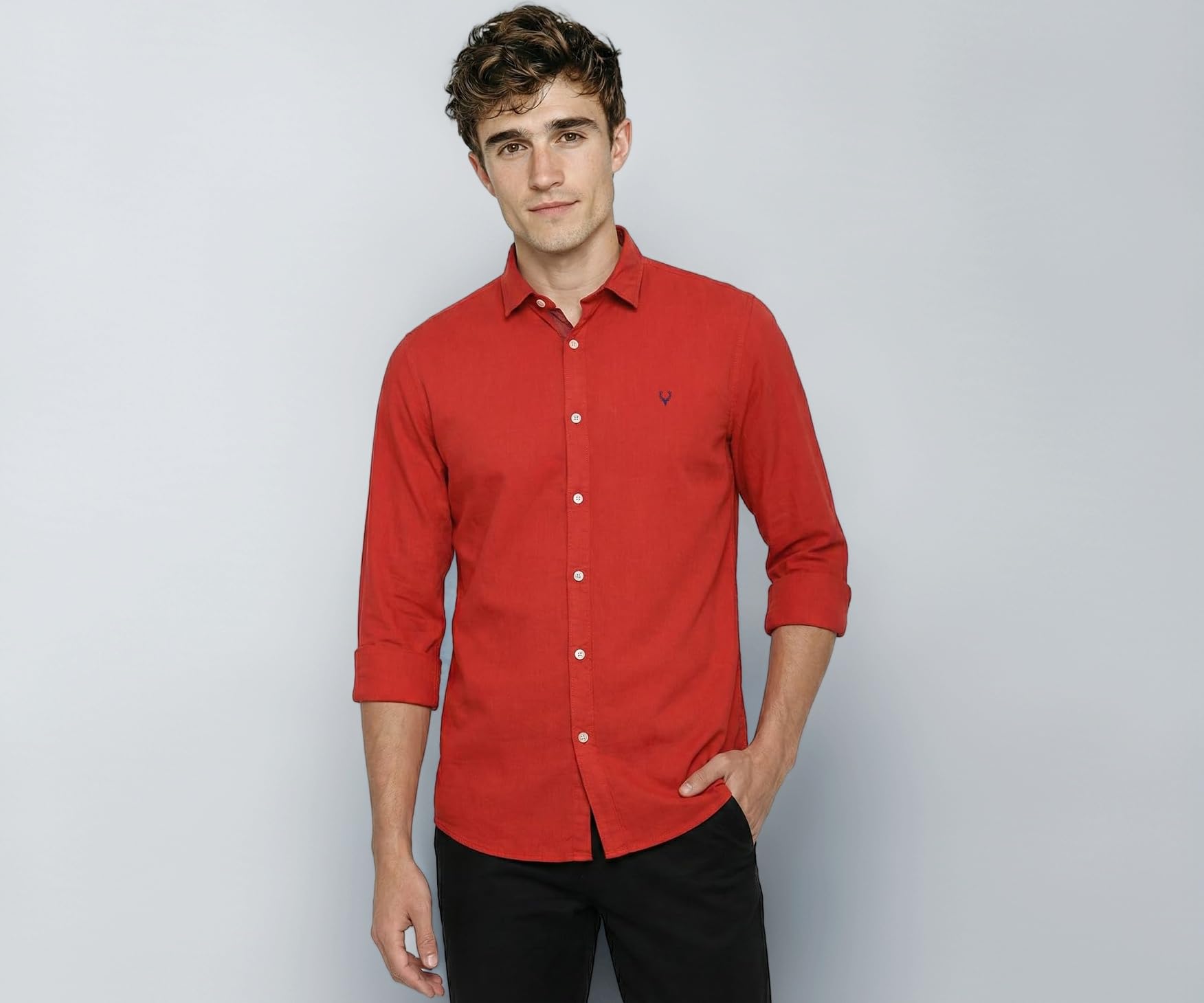 Allen Solly Mens Cotton Casual Shirt | Regular Collar | Soft Breathable Fabric | Everyday Smart Casual Wear