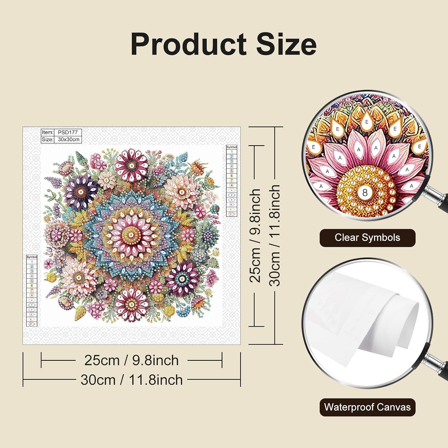 Stalente Diamond Painting Kits for Adults Mandala Flower, 5D Special Shape Diamond Art Kits for Beginners, Crystal Rhinestones Diamond Painting for Home Wall Decoration Gift 12×12inch