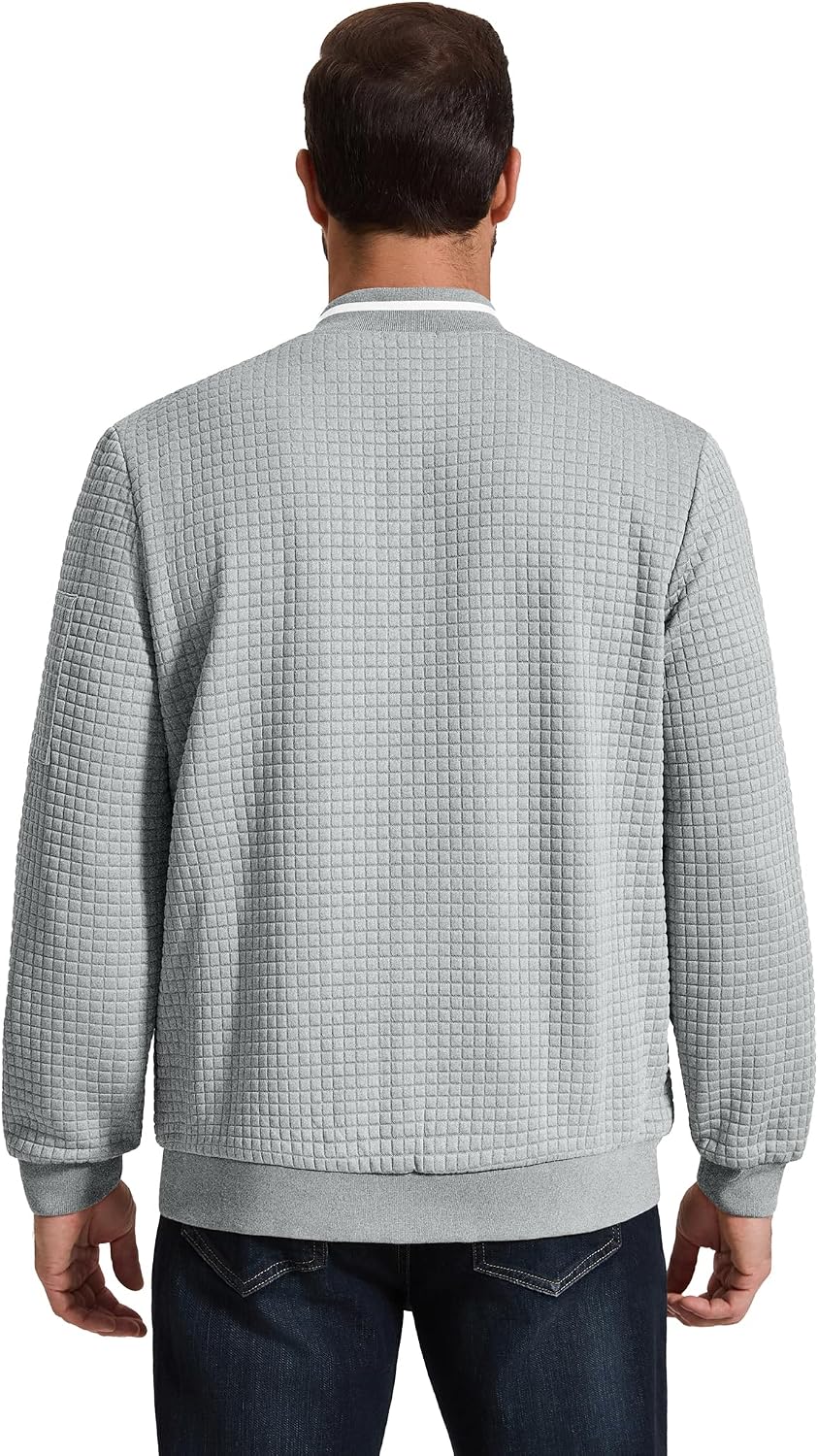COOFANDY Mens Zip Up Sweater Jacket Waffle Sweatshirt Knit Bomber Lightweight Casual Jackets