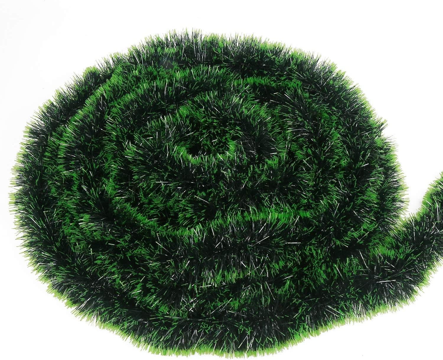 SATYAM KRAFT Set of 30 Christmas Tinsel Garland for Home Decoration Wall Door Dining Table Xmas Tree Hanging Strings (Each 3.21 Feet Long, Green) - Christmas Decorations Items for Home, 98 cm 2