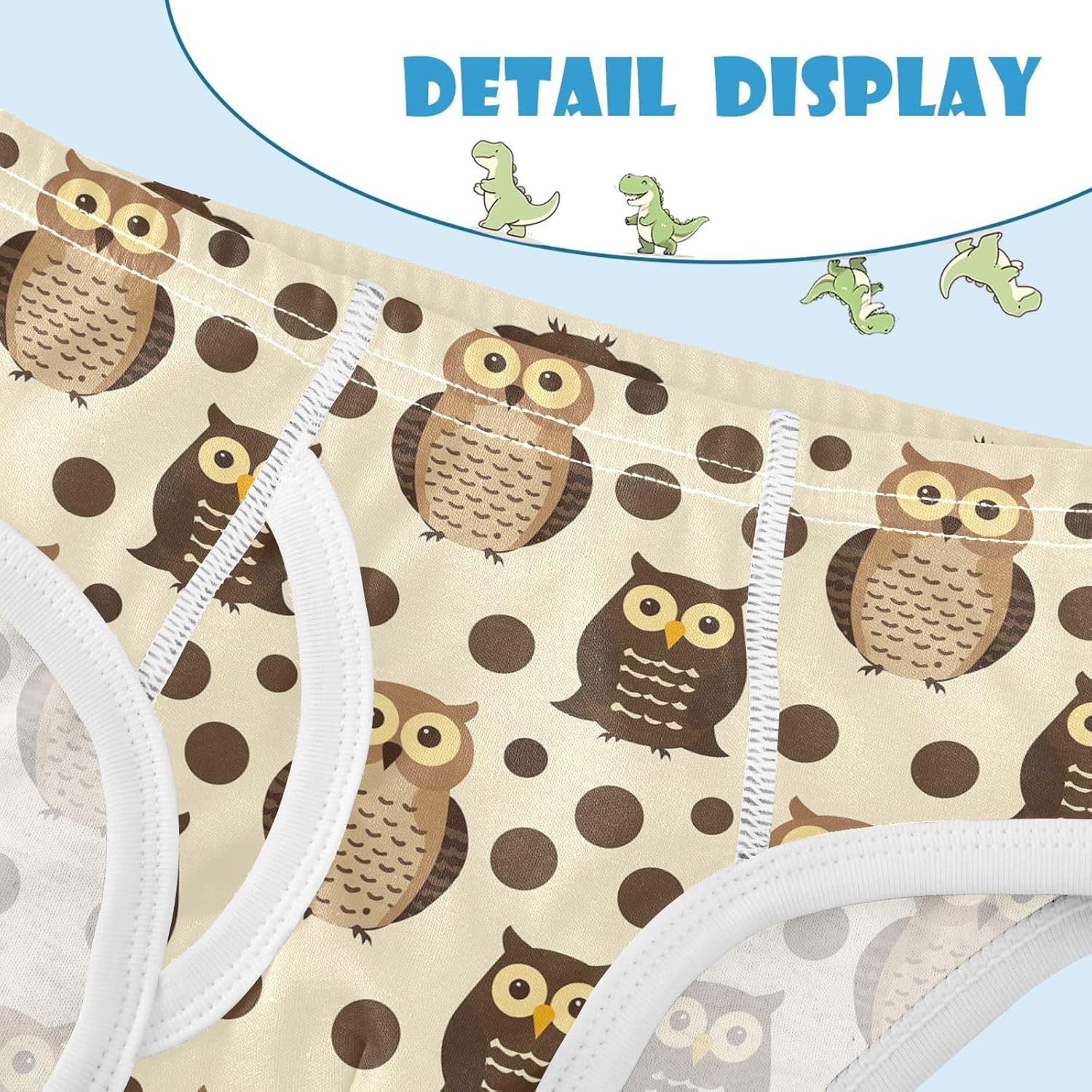 visesunny Cute Owl Polka Dots Potty Training Underwear Boys Toddler Cotton Soft Brief Size 2T-8Y for Kids 2-8Y