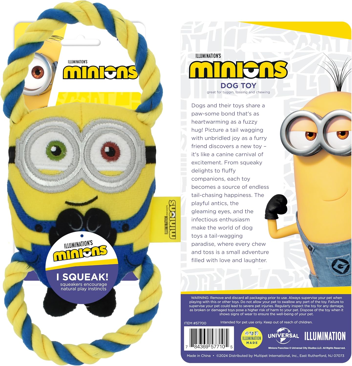 Multipet Minion Bob Double Rope Tug 10" image 2