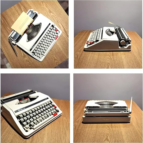 Classic Manual Typewriter, Traditional Portable Vintage Typewriter Deeply Restored by Craftsmen, Manual Typewriter for Writing, Literary Retro Collection Gift, Easy to Use Machinery Typewriter,Black