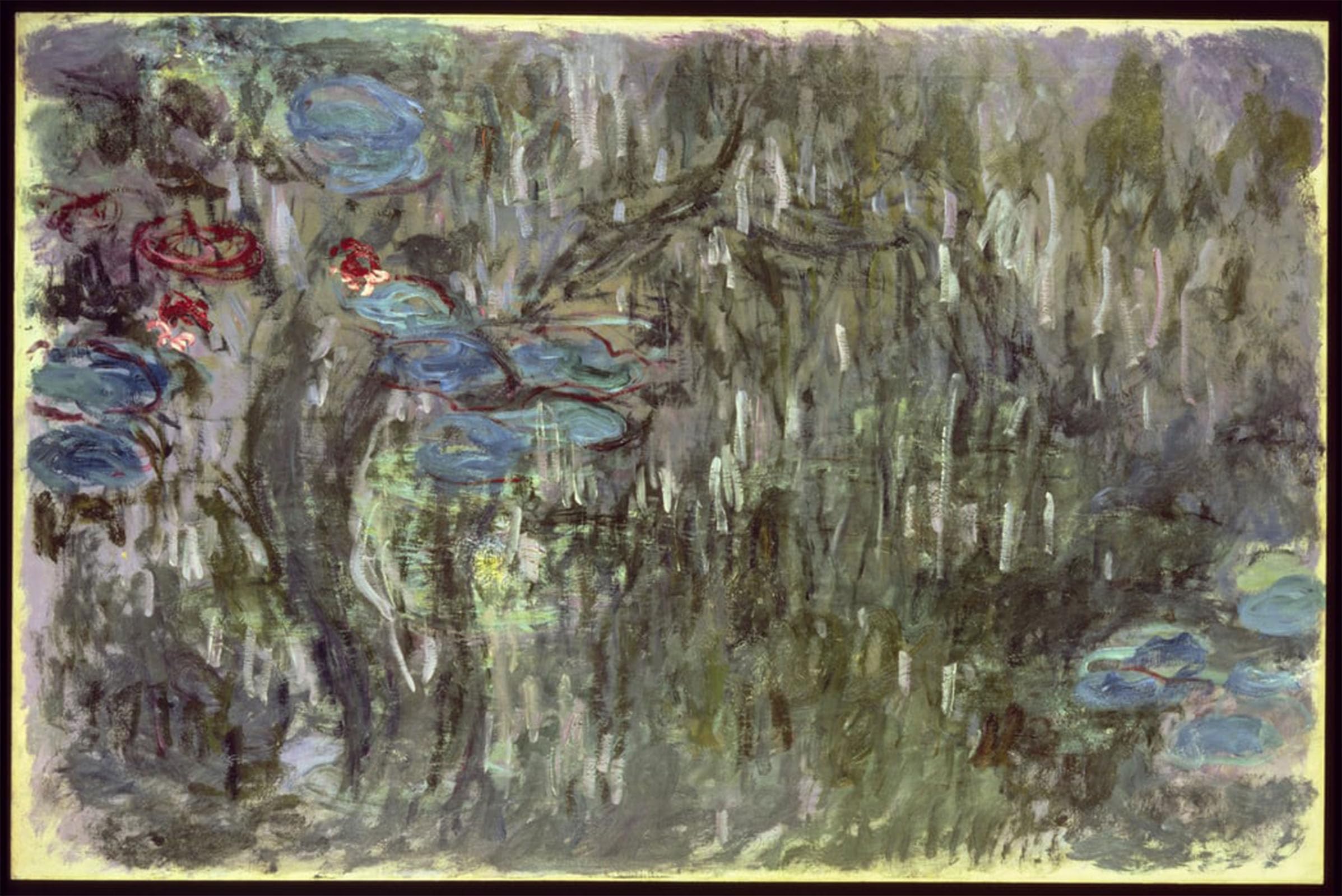 SERENDIPITP Vintage Wall Art Canvas Nordic Poster Canvas Print Picture Waterlilies with Reflections of Willows by Claude Monet Wall Art Poster for Home Decor 60x90cm