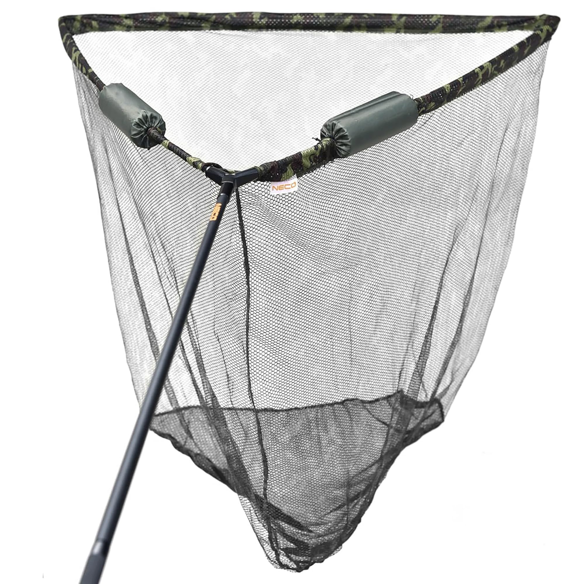 NECO Épuisette à Carpe 100x100 cm avec Flotteurs - Grand Filet Pliable et Léger avec Étui, Panier Profond pour la Pêche aux Poissons et Carpes (70202)
