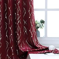 Vista 87 de BGment Room Darkening Curtains 95 Inches Long, Grommet Thermal Insulated Blackout Curtains with Wave Line and Dots Printed for Bedroom, 2 Panels