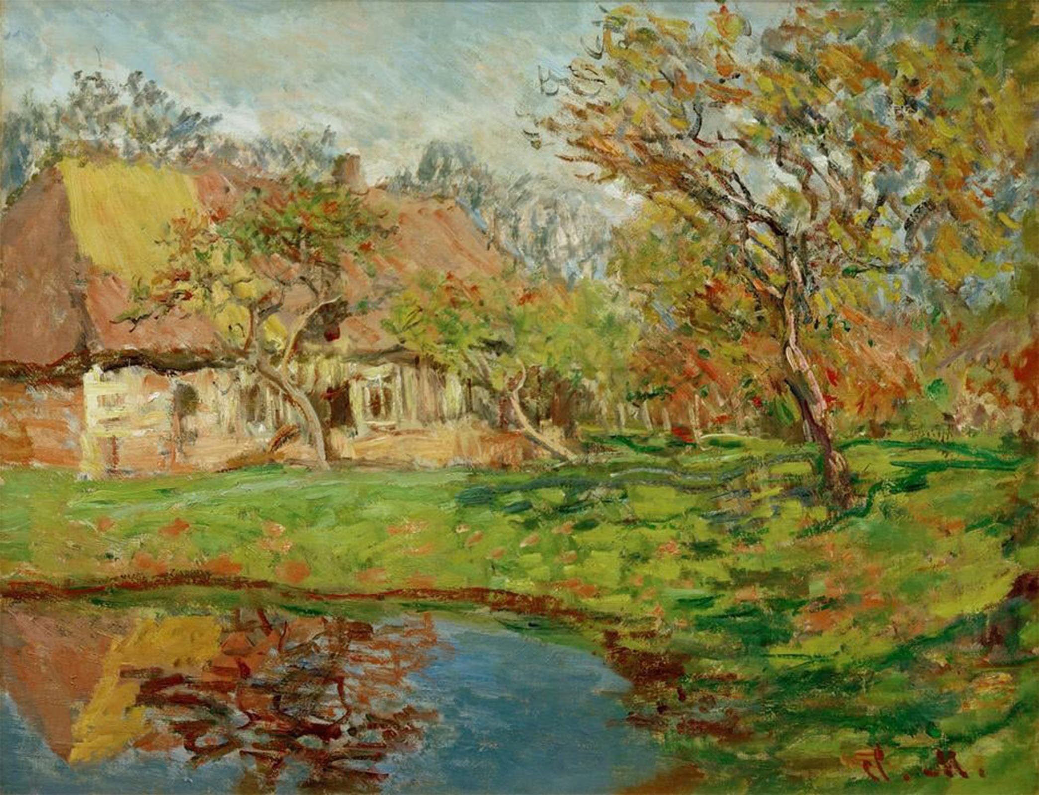 SERENDIPITP Vintage Wall Art Canvas Nordic Poster Canvas Print Picture Chaumière Normande by Claude Monet Wall Art Poster for Home Decor 60x90cm