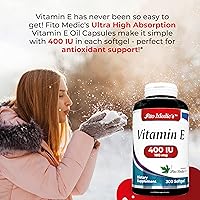 Vista 2 de FITO MEDIC'S Laboratorio - Vitamina e - 400 UI, 300 cápsulas blandas de - Aceite puro de vitamina e - para apoyo antioxidante - Cápsulas de vitamina