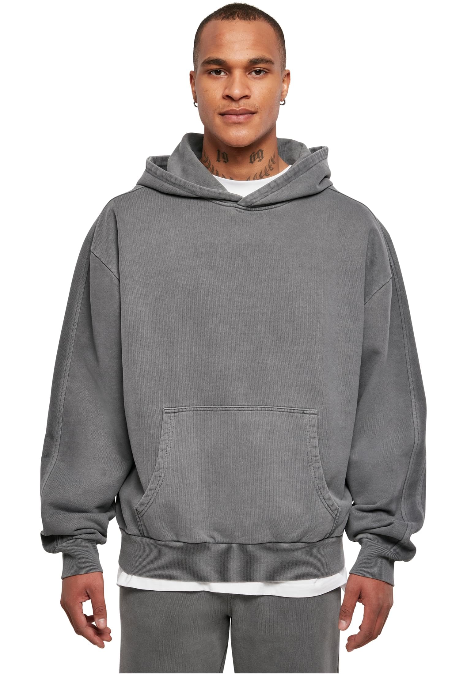 Urban Classics Men's Heavy Terry Garment Dye Hoody Sweatshirt, Darkshadow, XXXXL