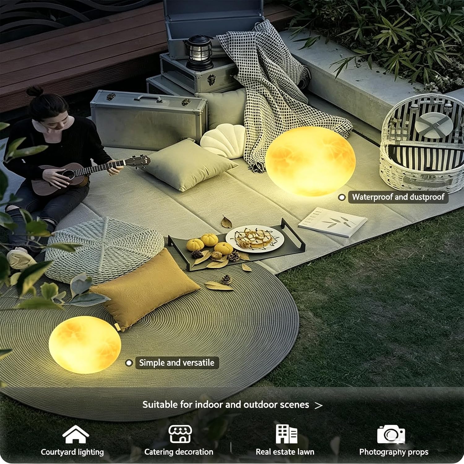 Water Drop Floor Lamp,Courtyard Garden Terrace Atmosphere Lights,Waterproof Outdoor Floor Lamp,Modern Drop Shape Lamps,Lawn Landscape Light,Adjustable Remote Decorative Light,16-colors dimmable,Solar
