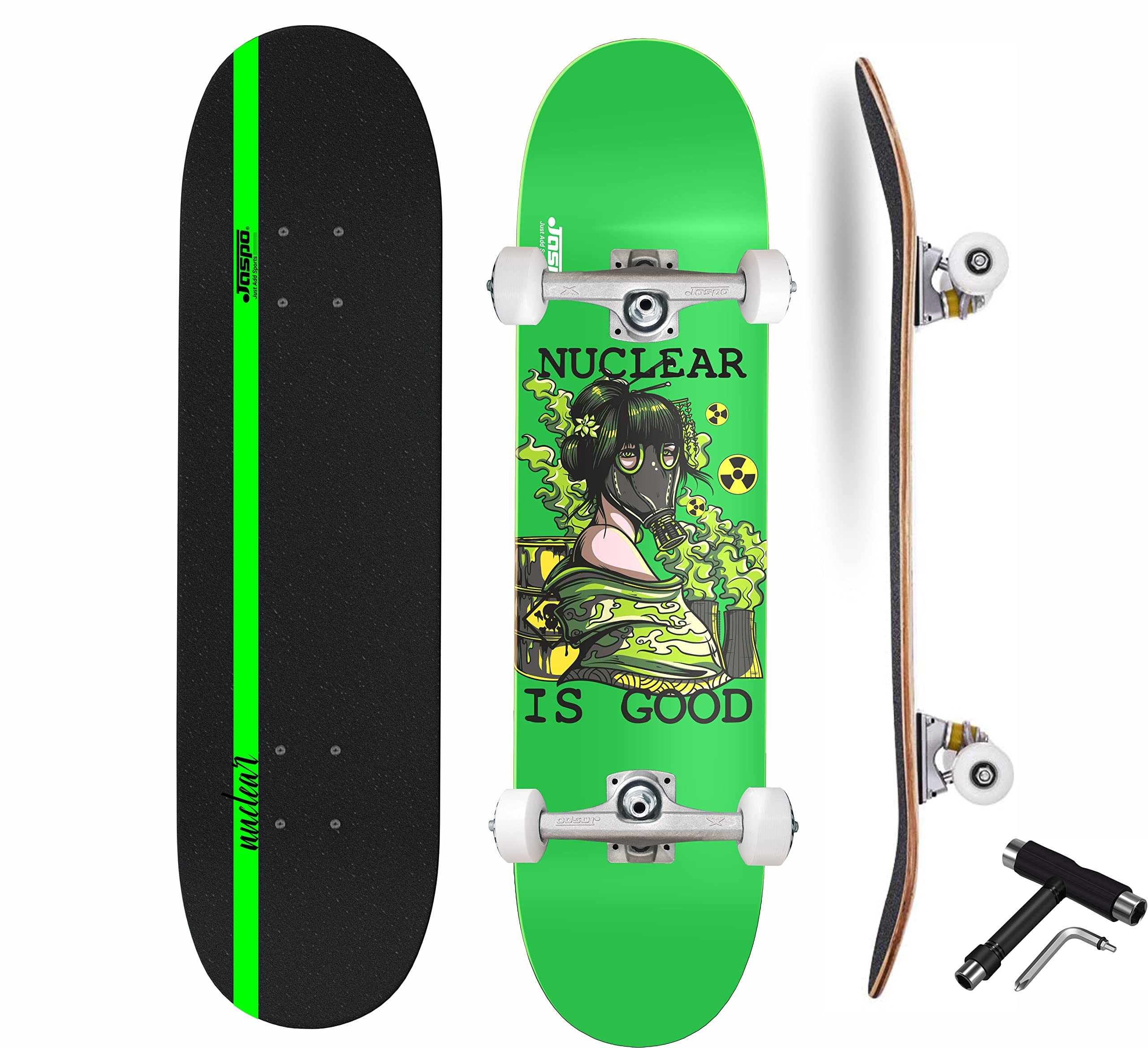 Jaspo Nuclear 7 Layer Wooden (Canadian Maple) Professional Grade Concave Deck Skateboard (31 Inches Length X 8 Inches Width) - Made in India (Nuclear) (B09RG7BH8R) Amazon Price History, Amazon Price Tracker