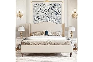 Inviting Queen Bed Frame with Upholstered Headboard